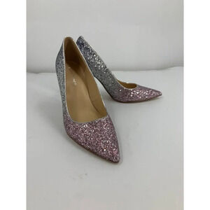 Marc Fisher Women's Garicky Pink Silver‎ Ombre Glitter Pointed Toe Pump Size 8M